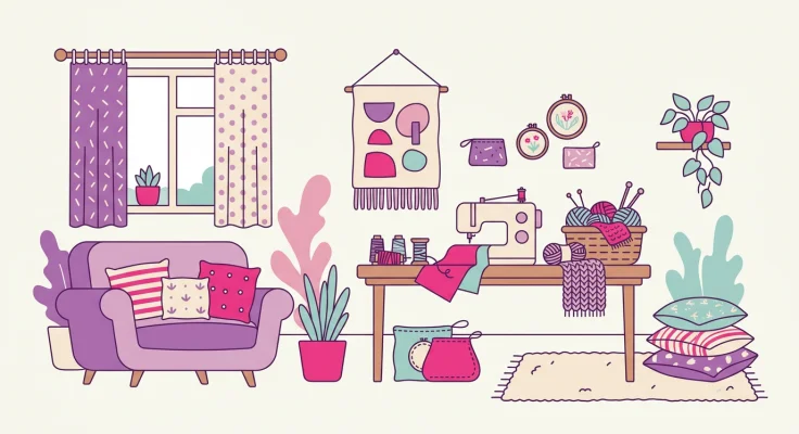 Corona para la Puerta de Tela según la Estación