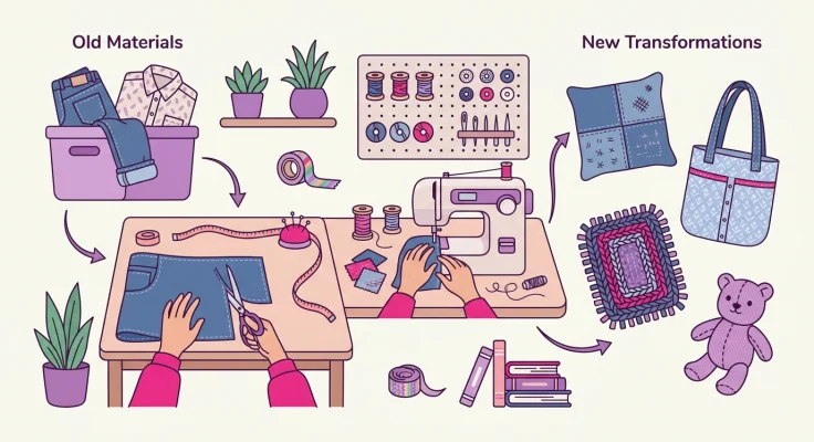 Manta de Retales Patchwork con Ropa Reciclada