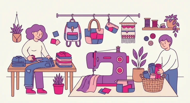 Zapatillas de Casa con Ropa Reciclada y Fieltro